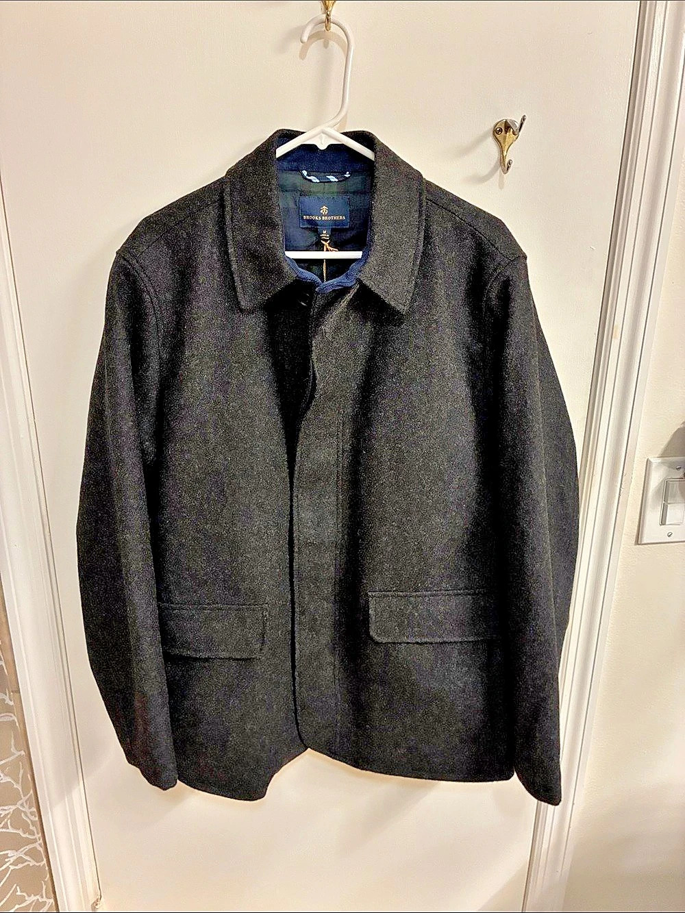 NWT Brooks Brothers Men's Wool Blend Jacket in Dark Gray Sz Medium